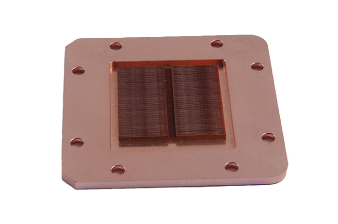 copper cold plate with skived fin processing