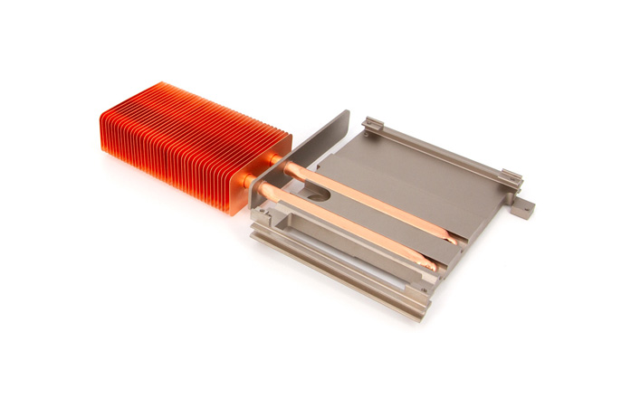 Dissipateur thermique à caloduc usiné CNC